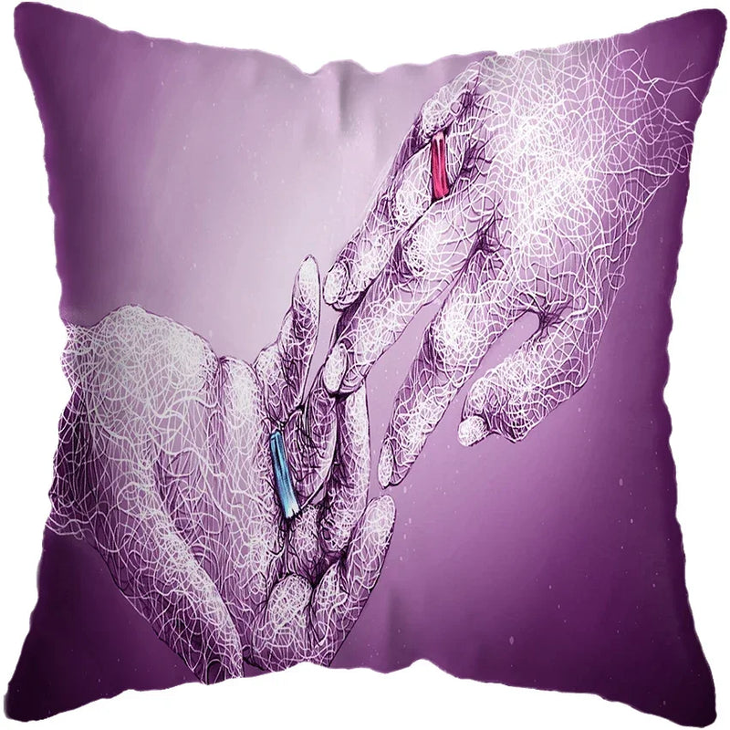Axyaa Abstract Hands Art Decor Pillow Cover 45x45cm