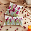 Axyaa Tufted Tulip Plant Leaves Chenille Tassel Cushion Cover for Home Decoration