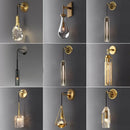Axyaa Water Droplet Crystal LED Wall Light - Copper Bedroom Living Room Bathroom Mirror Lamp