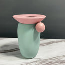 Axyaa Geometric Ceramic Vase for Home Decor and Floral Arrangement