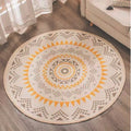 Axyaa Nordic Style Cotton Linen Round Carpets Boho Retro Handmade Floor Mats