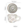 Axyaa 3D Cute Animal Snail Flower Ceramic Coffee Mug - Lovely Gift for Besties