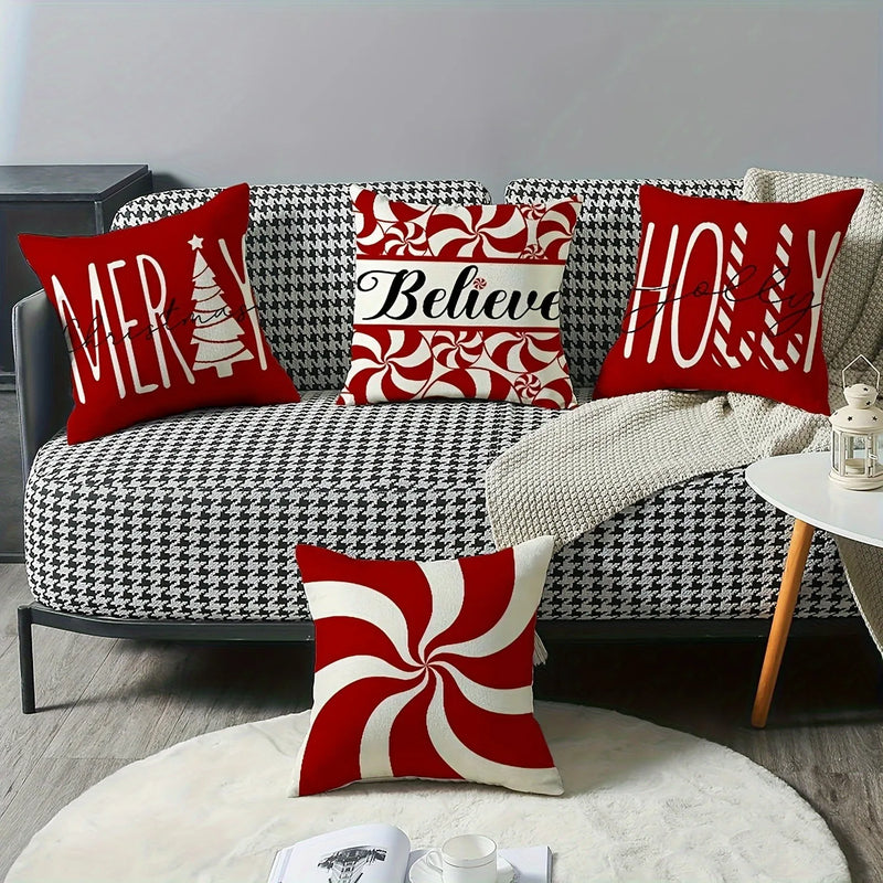 Axyaa Merry Christmas Pillow Cover for Festive Home Decor