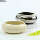 Axyaa Ceramic Circular Vase Minimalist Desk Decor Aesthetic Floral Flower Arrangement