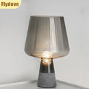 Axyaa Nordic Cement LED Glass Desk Lamp for Home Decor, E27 Lighting Fixtures