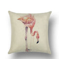 Axyaa Flamingo Print Linen Pillowcase 45*45cm