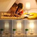 Axyaa Touch Table Lamp with USB Ports, Rechargeable Bedside Light for Home Office