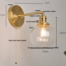 Axyaa Nordic LED Wall Light Fixture Clear Glass Rotating Bedside Lamp