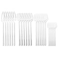 Axyaa 24Pcs Stainless Steel Flatware Set: Matte Knife Fork Spoon Teaspoon for Dining & Kitchen