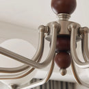 Axyaa Wabi Sabi Wood Chandelier: Elegant Nickel LED Pendant Light for European Home Decor