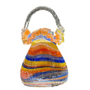 Axyaa Glass Craft Vase Basket Handbag Set | Home Decoration Floral Arrangement Accessory