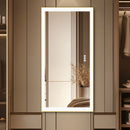 Axyaa LED Rectangular Bathroom Mirror with Colour Illumination and Antifog - Golden Frame