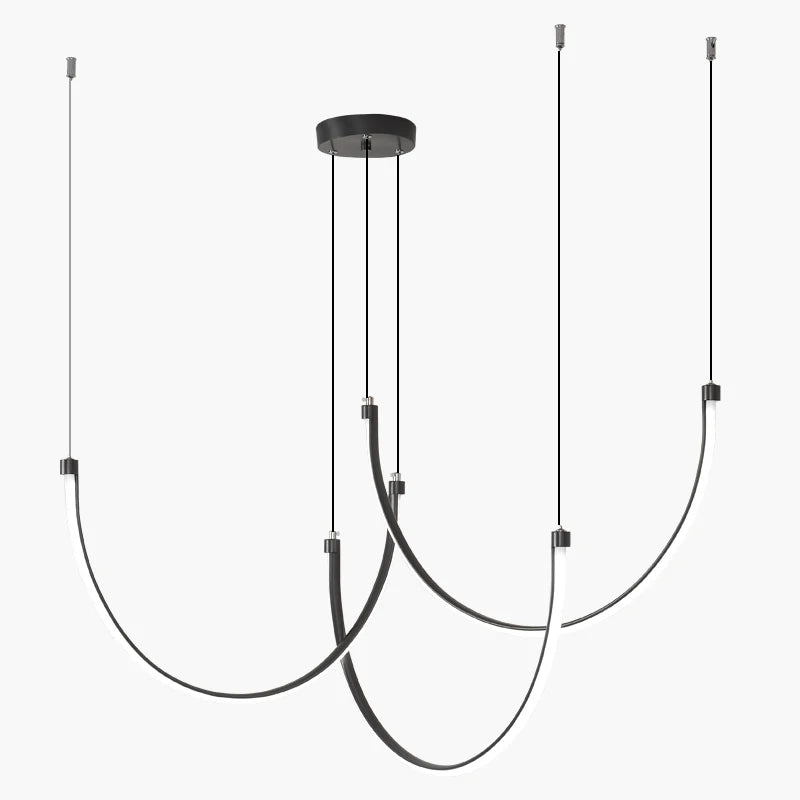 Axyaa Copper Modern Long Chandelier - Full Spectrum Eye Protection Lighting