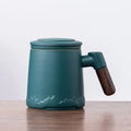 Axyaa Ceramic Tea Cup with Lid and Handle in Business Gift Box
