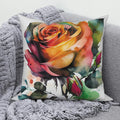 Axyaa Rose Flower Print Square Cushion Cover Pillowcase