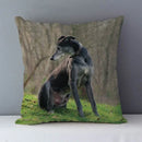 Axyaa Greyhound Printed Linen Cushion Cover - 45x45cm Square Sofa Bed Pillow