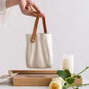 Axyaa Ceramic Vase: Modern Decorative Handbag Vase for Home Flowers & Table Decor