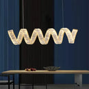 Axyaa LED Chandelier: Modern Luxe Pendant for Home, Office, or Dining Room