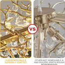 Axyaa Gold Branch Crystal Chandelier Light - Rectangular Ceiling Chandelier
