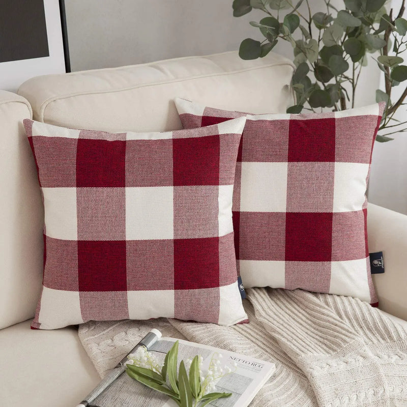 Plaid Pillow Covers 45x45cm for Cozy Home Decor - Axyaa
