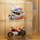 Axyaa Acrylic Stackable Storage Bins with Magnetic Lids for Motorcycle Helmets Display
