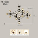 Axyaa Magic Bean Chandelier: Modern Glass Bubble Ball Lighting for Home Décor
