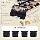 Axyaa LED Mirror Makeup Case|Travel Cosmetic Bag with Dividers & Brush Holder