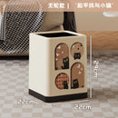 Axyaa Round Kitchen Trash Can with Lid and Wheels, Large Capacity Garbage Bin