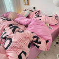 Axyaa Pink Tie-Dye Bedding Set with Flat Sheet and Pillowcase in Twin/Full/Queen Size