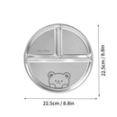 Axyaa 304 Stainless Steel Round Dinner Plate 3 Compartments Stackable Fruit Salad Plates