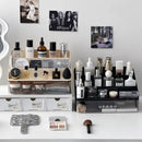 Axyaa Acrylic Makeup Organizer: Large Capacity Cosmetic Storage Box for Brushes, Lipstick & Skincare