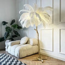 Axyaa Nordic Feather Luxury LED Floor Lamp: Internet Celebrity Ostrich Ins Bedroom Home Decor