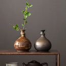 Axyaa Coarse Pottery Vase: Japanese Ceramic Flower Arrangement Zen Home Decor