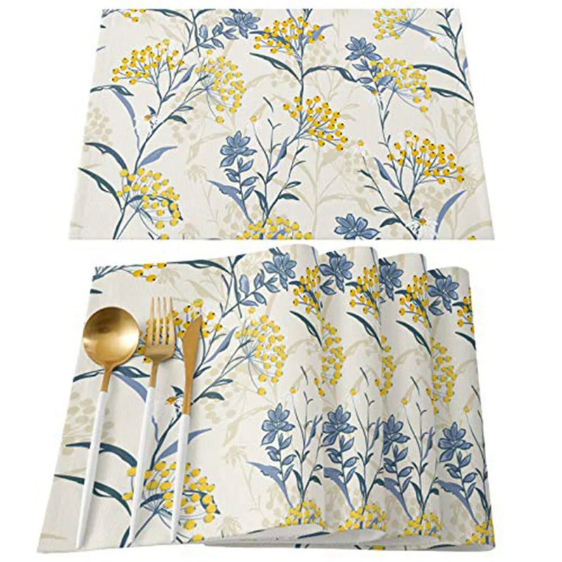 Axyaa Vintage Flower Non-slip Table Mats - Set of 6