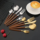 Axyaa Brown Gold Stainless Steel Tea Fork Spoon Set of 12 Kitchen Accessories