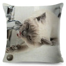 Cute Cat Print Fold Ear Pet Pillowcase for Cozy Home Decor by Axyaa