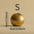 Axyaa Golden Hammer Ceramic Vase Round Flower Pots Aesthetic Room Decor