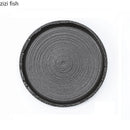 Axyaa Threaded Ceramic Flat Plate Set - Restaurant Steak Pasta Dessert Molecular Cooking.