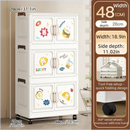 Axyaa Cartoon Storage Box: 1-6 Tier Rolling Organizer, 2 Colors - Bedroom/Living Room/Kitchen/Study
