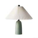 Axyaa Green Ceramic Table Lamp, Minimalist Design for Bedside & Study