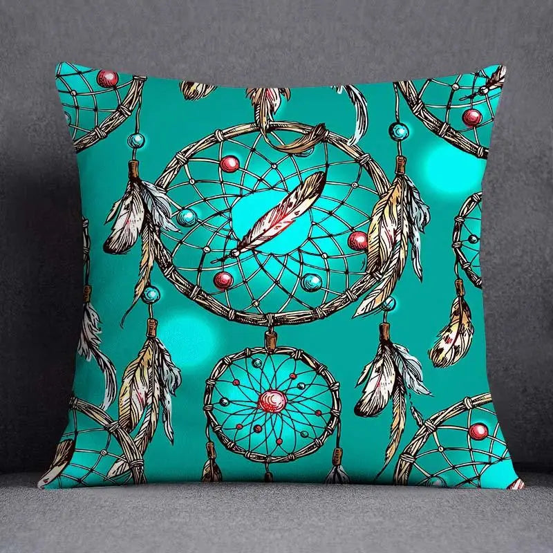 Axyaa Dark Green Floral Animal Pattern Pillowcase - 45cm