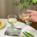 Axyaa Green Ball Stemmed Red Wine Glass - Short Stem Cocktail Goblet