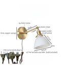 Axyaa Nordic Brass Glass LED Wall Lamp - Vintage Wall Sconce