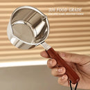 Axyaa Stainless Steel Mini Milk Pan with Wooden Handle