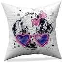 Axyaa Animal Print Pillowcase in Peach Skin Fabric - Modern Simple Cartoon Design