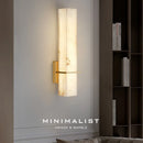 Natural Marble Wall Lamp Vila by Axyaa: Luxury Copper Wall Light for Living Room, Bedroom & Hallway