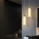 Natural Marble LED Pendant Lights Brass Nordic Lamp for Dining Room Kitchen Axyaa