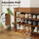 Axyaa 3-Tier Wooden Shoe Storage Bench for Entryway - Front Door Rack
