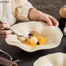 Axyaa Lotus Leaf Ceramic Salad Plate Creative Tableware