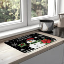 Axyaa Christmas Holly Coffee Cup Mat - Non-slip Absorbent Diatoms Drain Mat for Kitchen